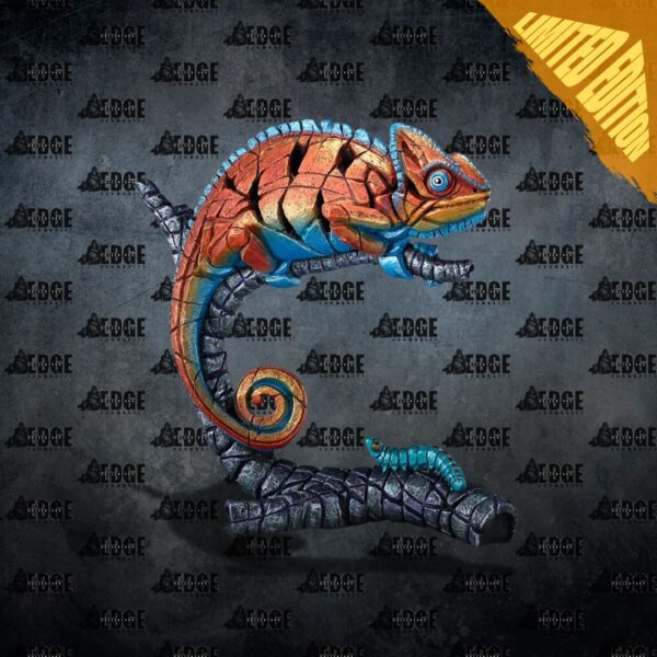 ED42TT + ED43TT - Tropical Tangerine Chameleon & African Frog Edge Sculpture - Image 2