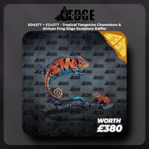 ED42TT + ED43TT - Tropical Tangerine Chameleon & African Frog Edge Sculpture